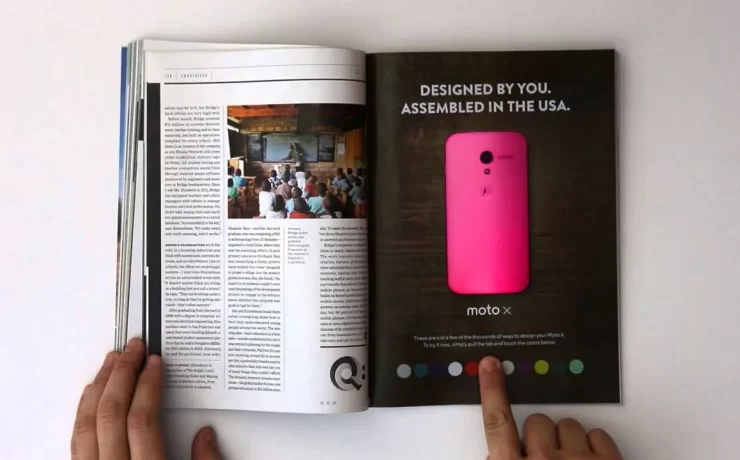 Moto x interactive print advert