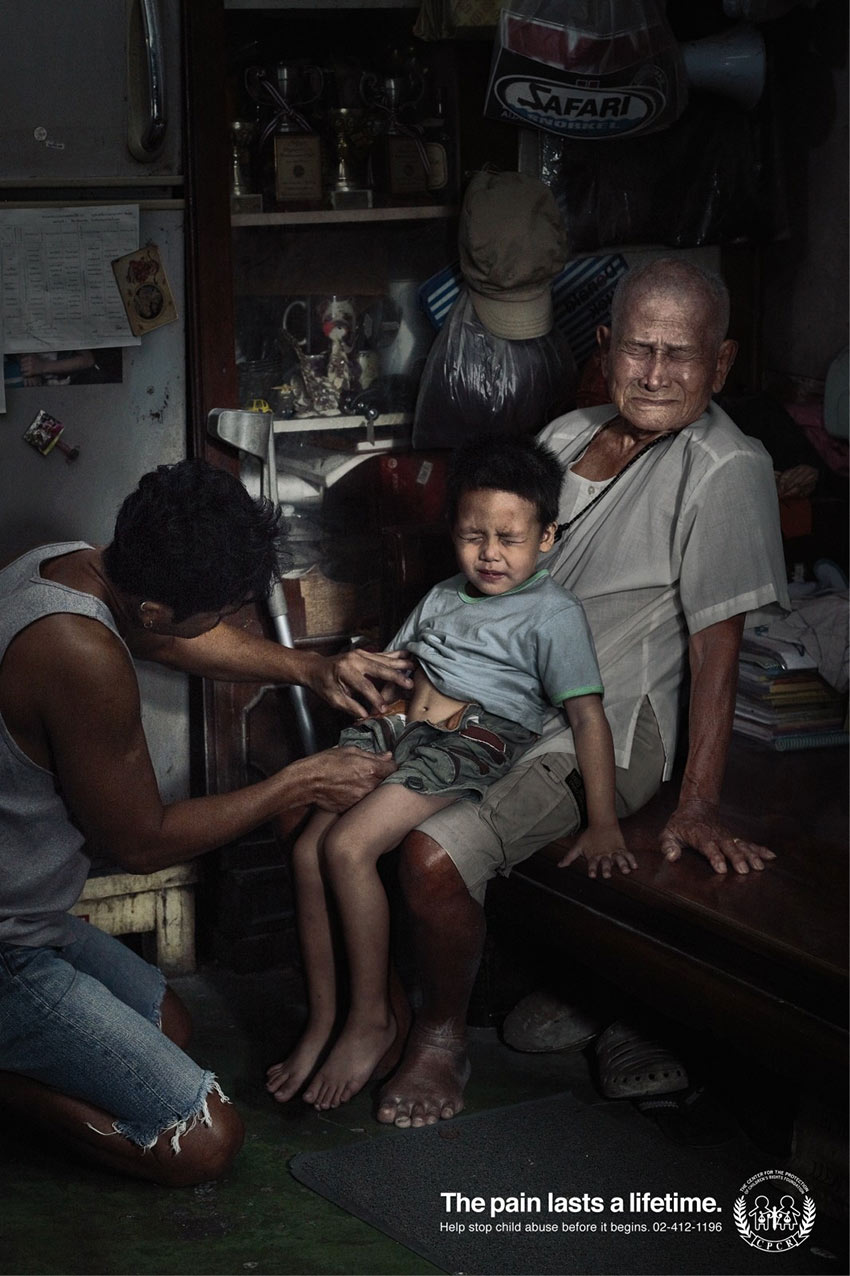 The pain lasts a lifetime, A powerful ad by CPCR WWF Magnetic Poster Campaigns of the World®