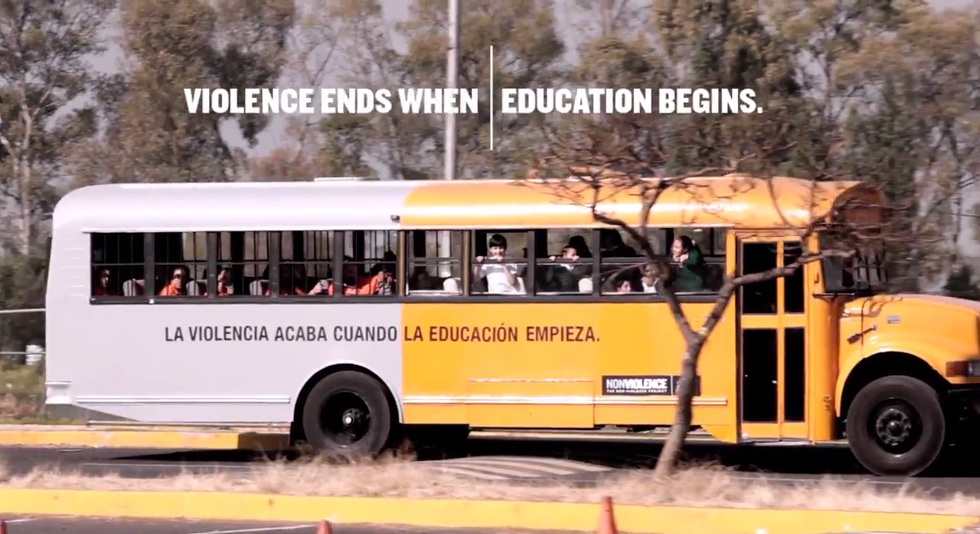 Violence ends when Education begins. Campaigns of the World®