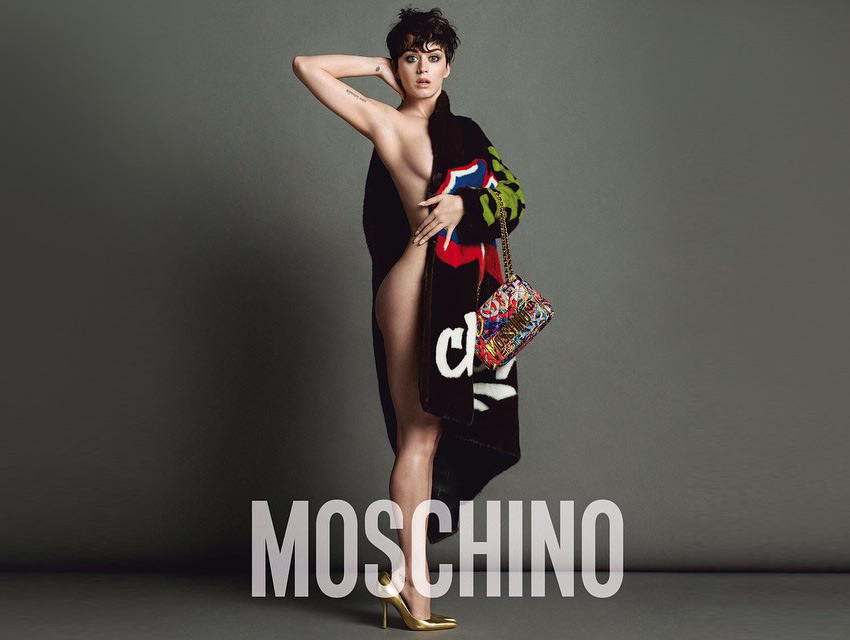 Katy Perry Posing Half-Naked For Moschino katy perry moschino dress Campaigns of the World®