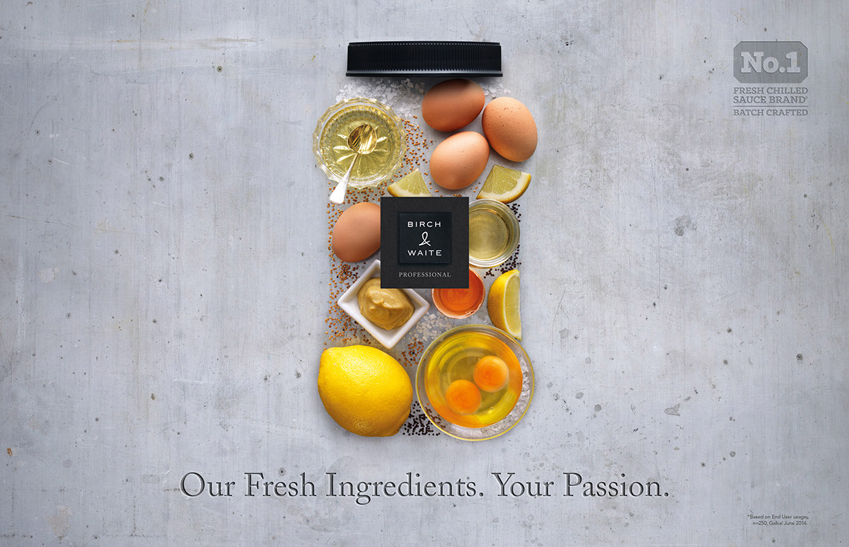Creatively shown the fresh ingredient they put in their products. Birch & Waite Campaigns of the World®
