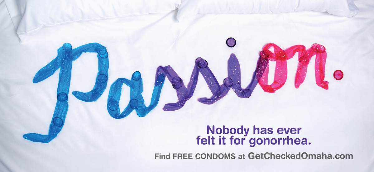 New campaign for Encouraging condom use in the nation’s hot bed of STDs-Omaha. 'Condom Word' Campaigns of the World®