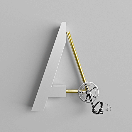 Custom 3d bicycle parts with typography Campaigns of the World®