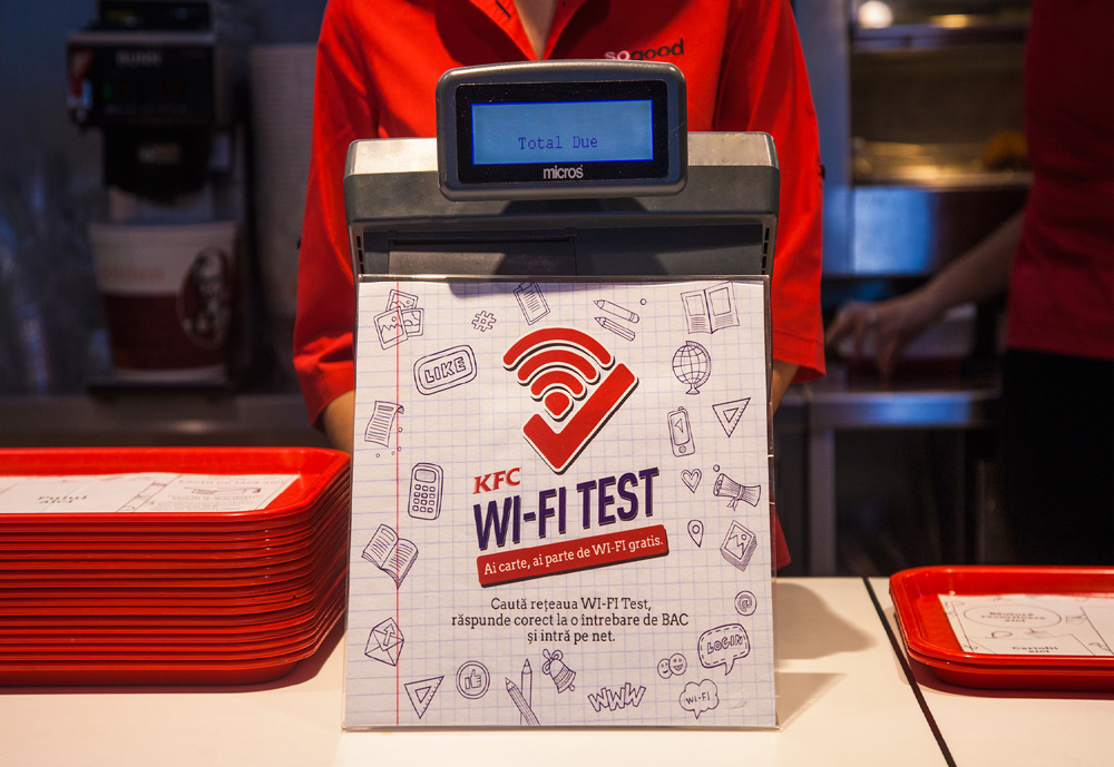 The WiFi Test - KFC in Romania is providing free wi-fi to high school kids Campaigns of the World®