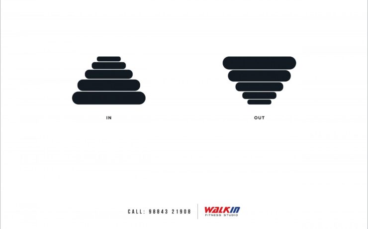 Walkin Fitness Studio In Out | Print Advertising