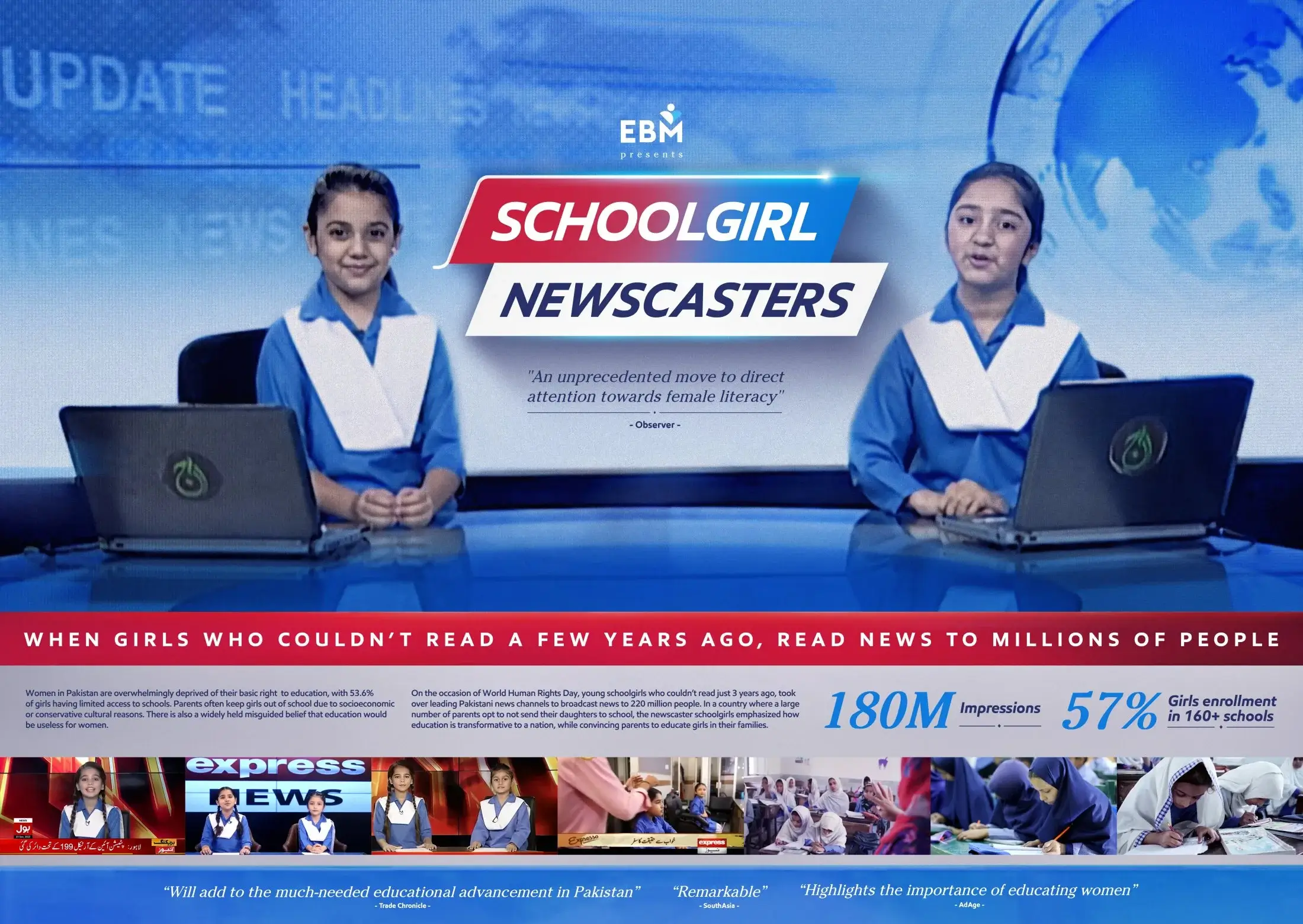 Schoolgirl Newscasters, Campaigns of the world, Pakastani School Girls