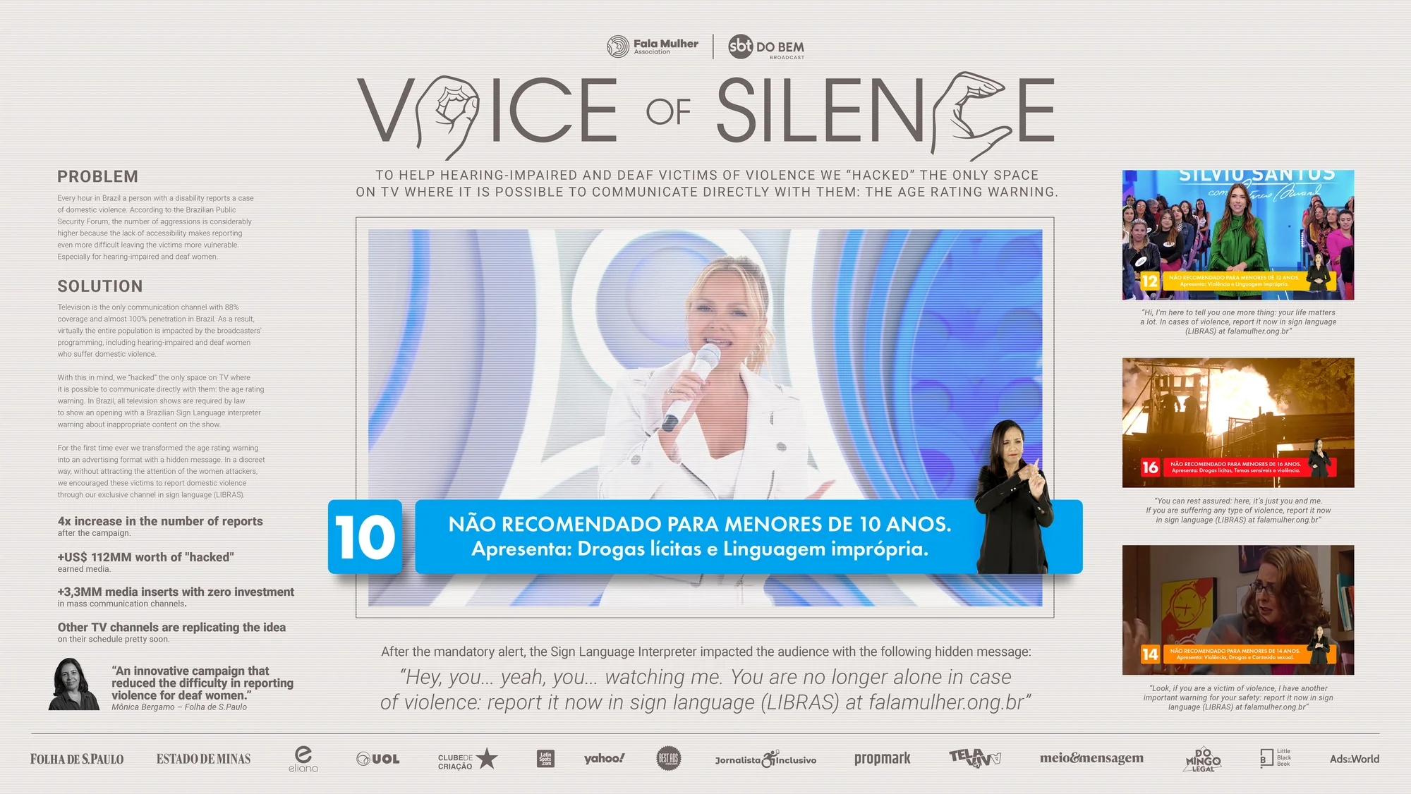 Associação Fala Mulher, Voice of Silence, Campaigns of the world, Domestic Violence Reporting