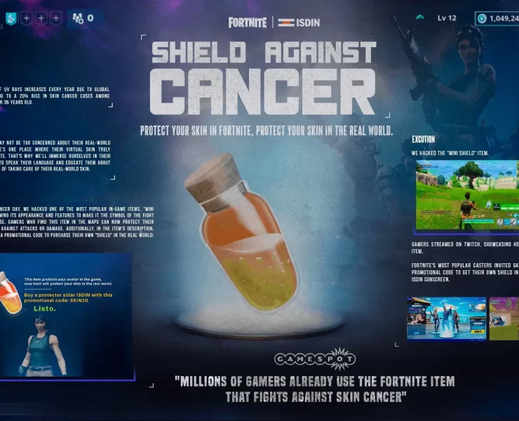 Skin cancer prevention, Fortnite Mini Shield, Epic Games, Campaigns of the world