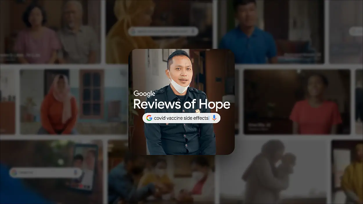 Reviews of Hope campaign built from Google Search insights and real stories
